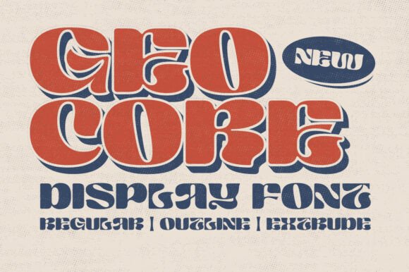 Geo Core Typeface for Retro Editorial Design