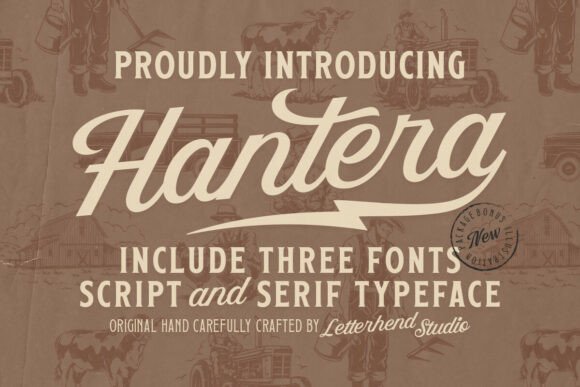 Hantera: The Vintage Typeface Trio for Warm Editorial Design