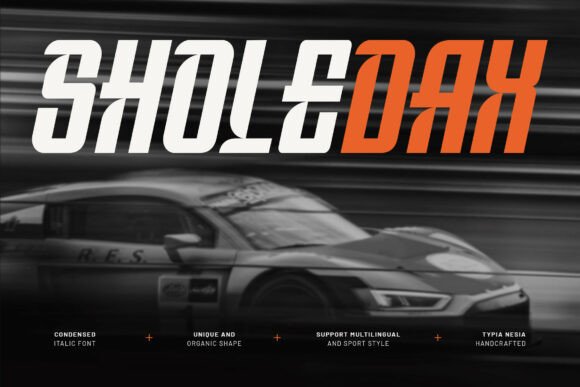 Sholedax: The Modern Condensed Italic Racing Font for Bold Editorial Design