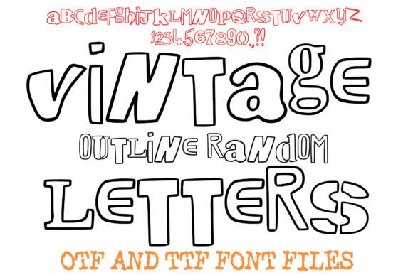 Vintage Outline Random Letters: A Quirky Display Font for Handmade Brands