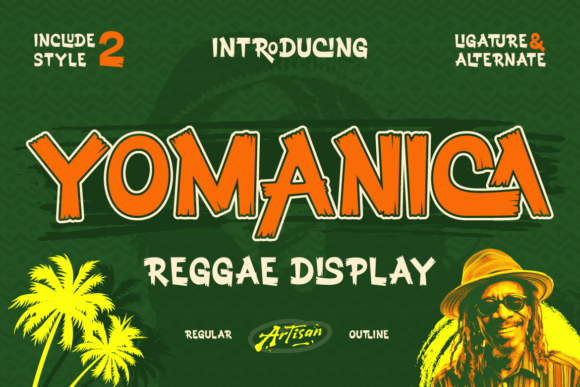 Yomanica: The Bold Reggae Display Font for Vibrant Brand Identity